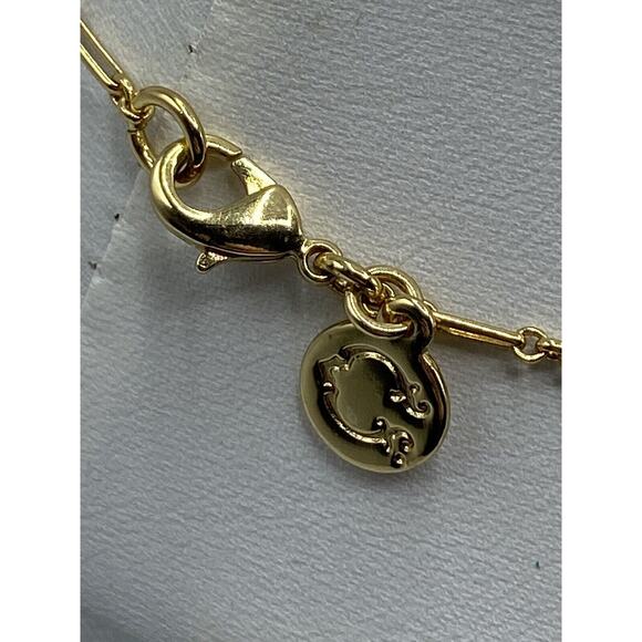 C Wonder Gold Tone Long Necklace Arrow crystals Classy 22" - Picture 6 of 9